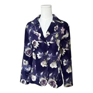 vintage purple floral blouse